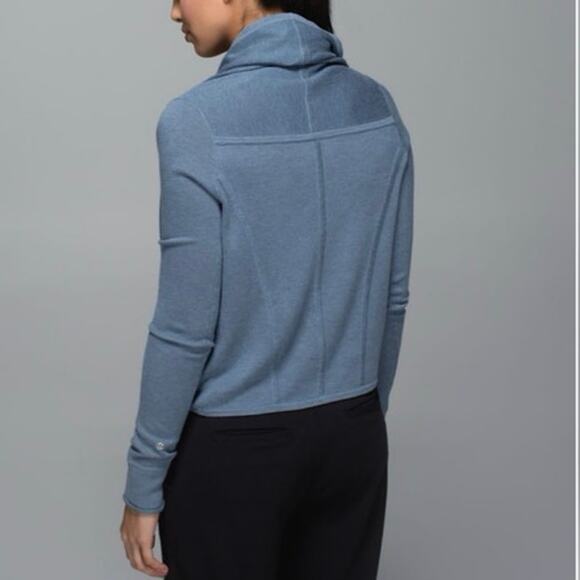 Lululemon Dusty Blue Iconic Cashmere Blend Wrap Sweater - Picture 2 of 7